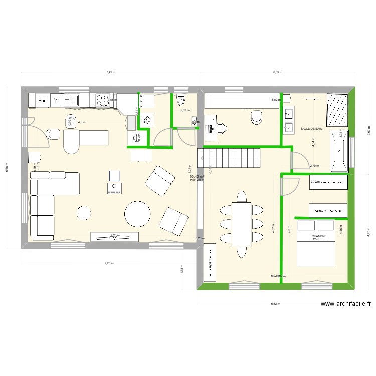 chalet ext version 0325 version 4. Plan de 1 pièce et 90 m2