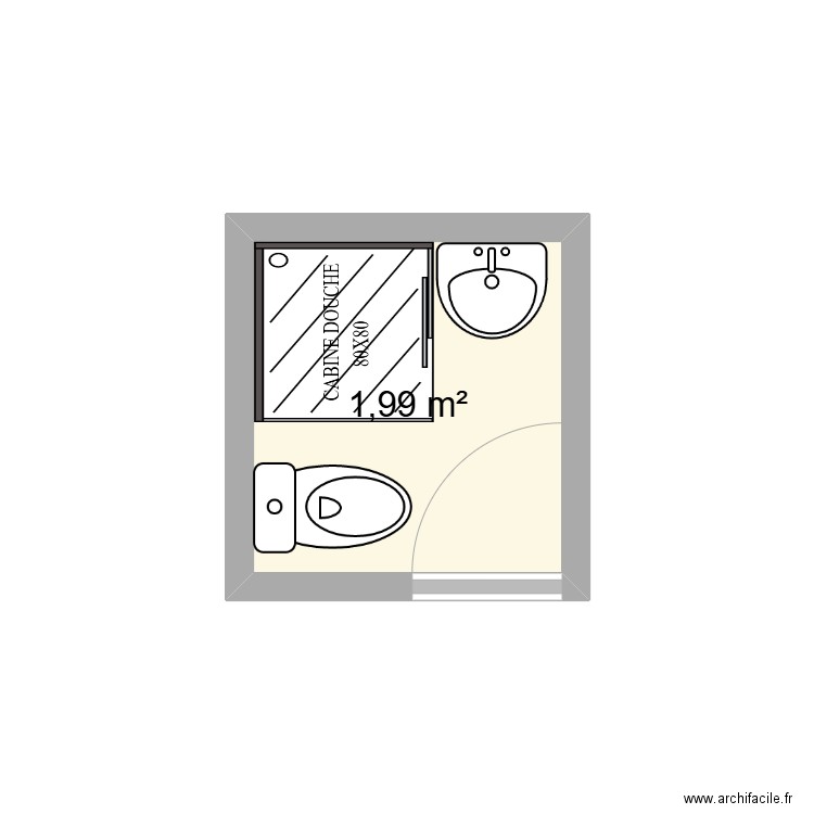 HOTEL LA COURONNE. Plan de 1 pièce et 2 m2