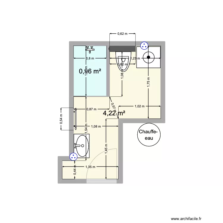 SDB BAS PIERREFONDS. Plan de 