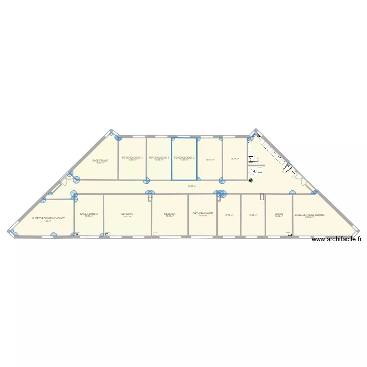 Jouy RDC 361 Surfaces et attributions sans salle de groupe. Plan de 