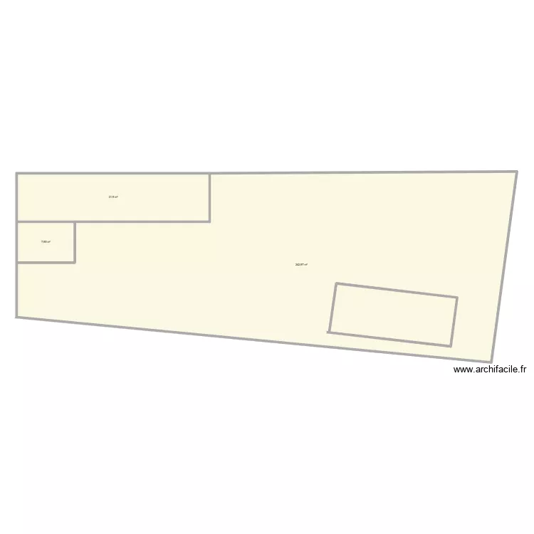 plan de masse. Plan de 3  et 283 m²
