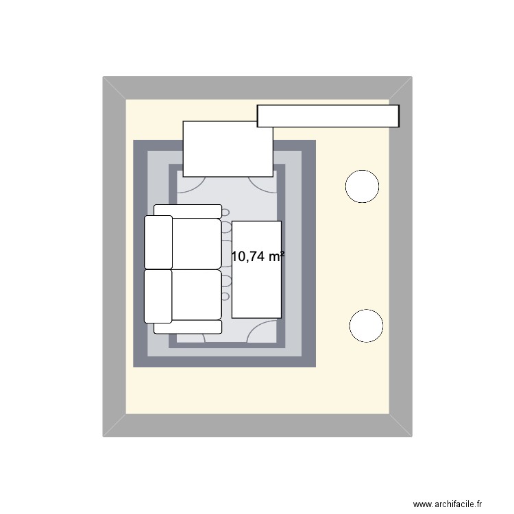 salon_ex1. Plan de 1 pièce et 11 m2