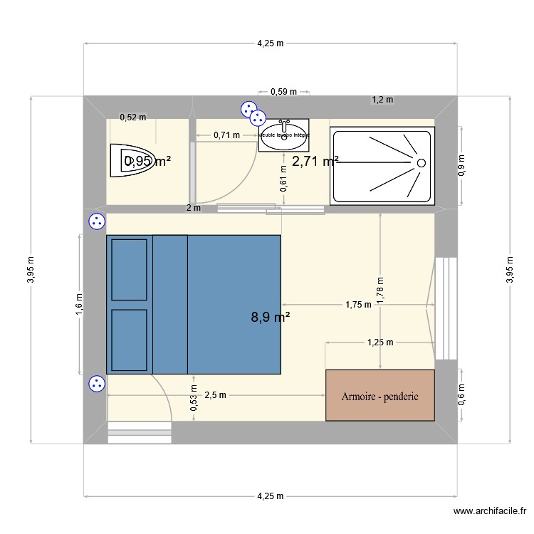 sdb. Plan de 0 pièce et 0 m2