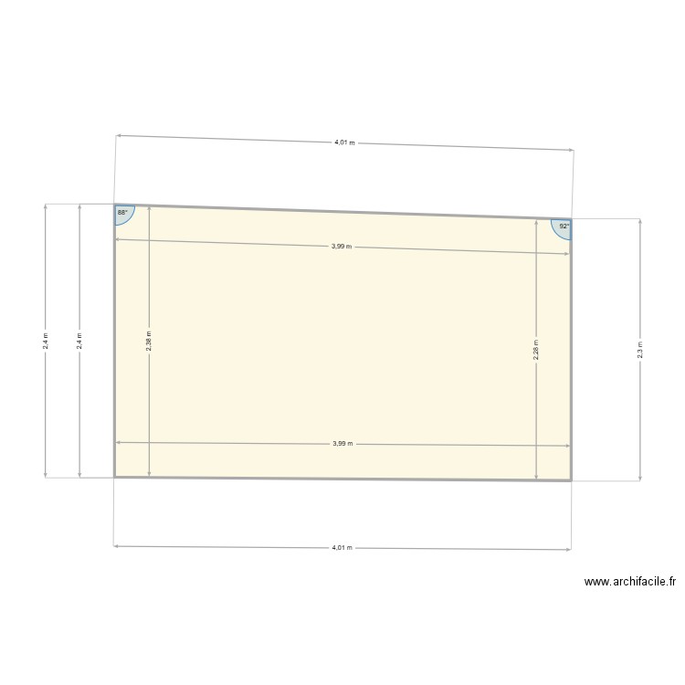 Pergolas 11. Plan de 1 pièce et 9 m2