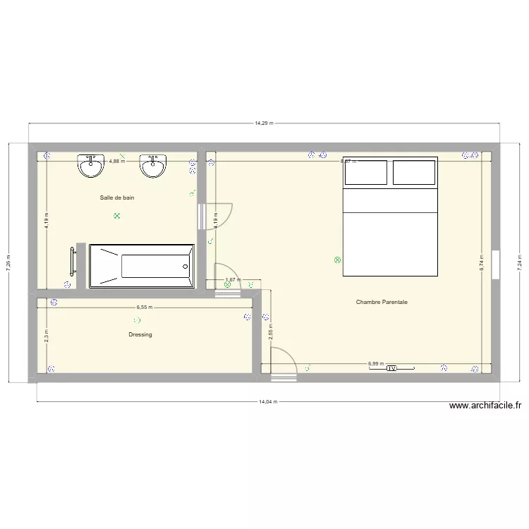 Plan électrique chambre parentale. Plan de 3 et 90 m² Plan électrique chambre parentale. Plan de 3 et 90 m²