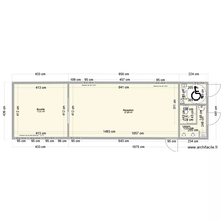 plan local06-2. Plan de 6 pièces et 129 m²