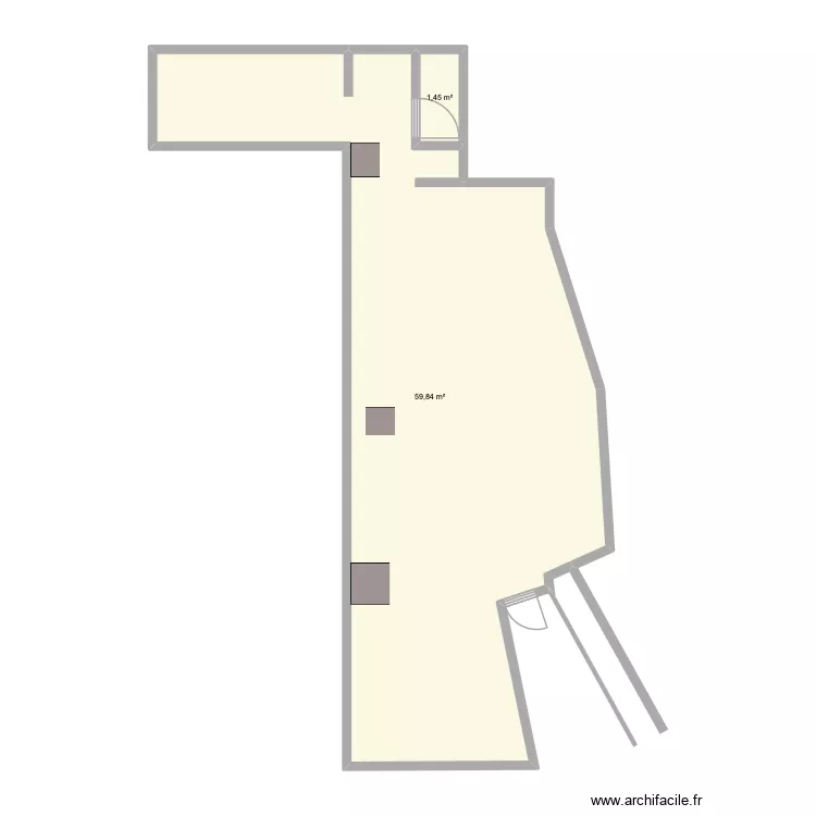 Craft_Chamonix. Plan de 2  et 61 m²