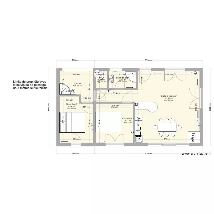Ile Yeu maison B. Plan de 