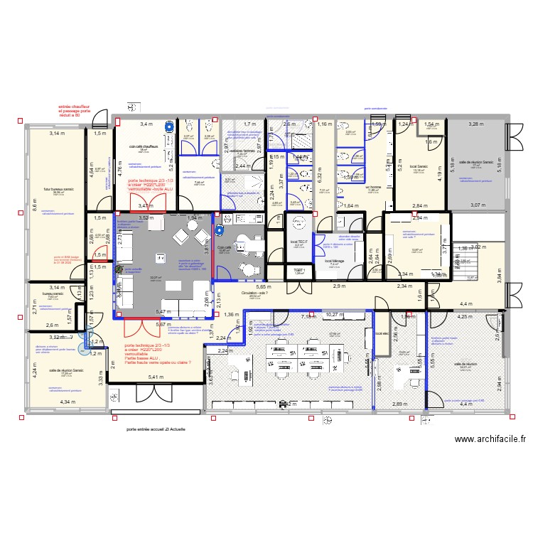 plan projet 2. Plan de 117 pièces et 1020 m2
