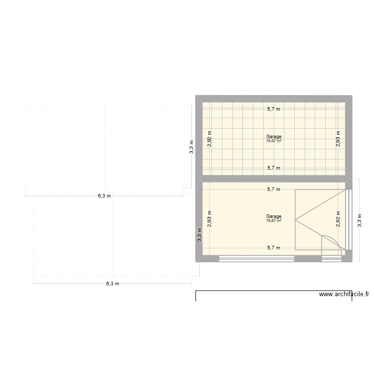 PLAN 2. Plan de 2 pièces et 33 m2