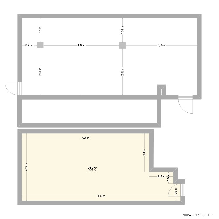 zone stockage 1. Plan de 1 pièce et 37 m2