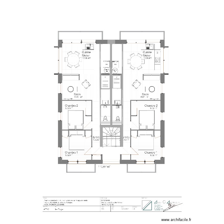 plan modifié alto thonon 1 et 2eme étage. Plan de 0 pièce et 0 m2