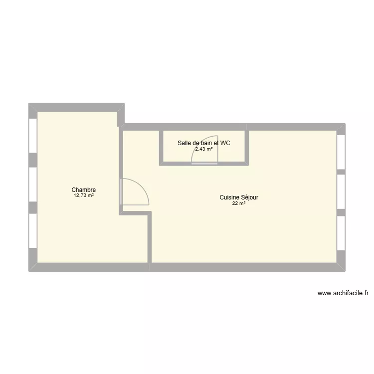 227 duquenne. Plan de 3  et 37 m²