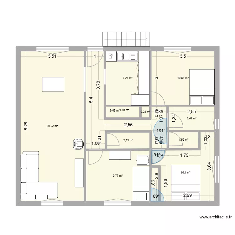closeau2. Plan de 11  et 84 m²