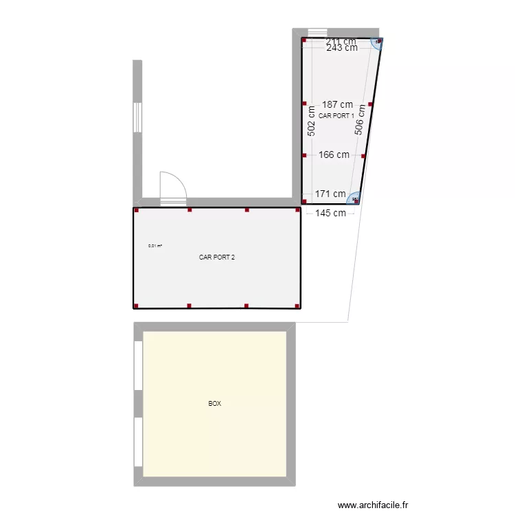 CAR PORT 1 - CAR PORT 2 Vue plan. Plan de 