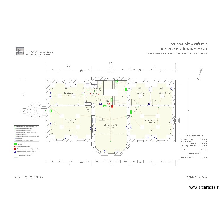 Plan électrique R+2 Mont Rude. Plan de 0 pièce et 0 m2