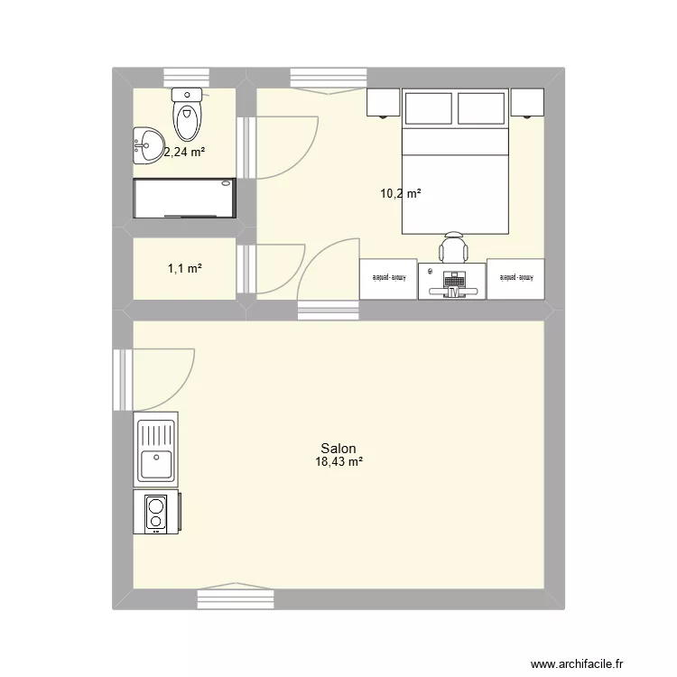 appartement. Plan de 4  et 32 m²
