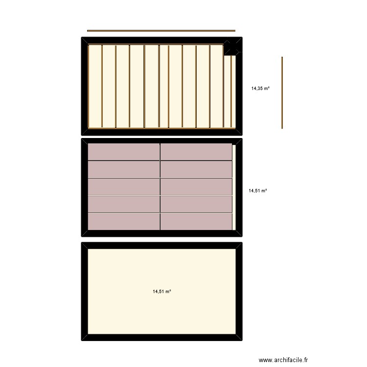 Toit plat garage. Plan de 4 pièces et 43 m2