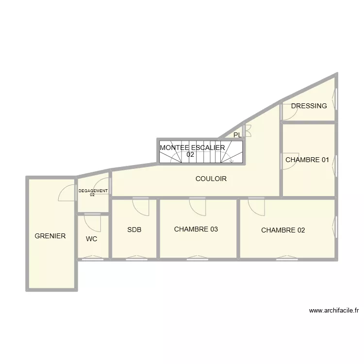 PLAN ETAGE VAUVERT 270. Plan de 