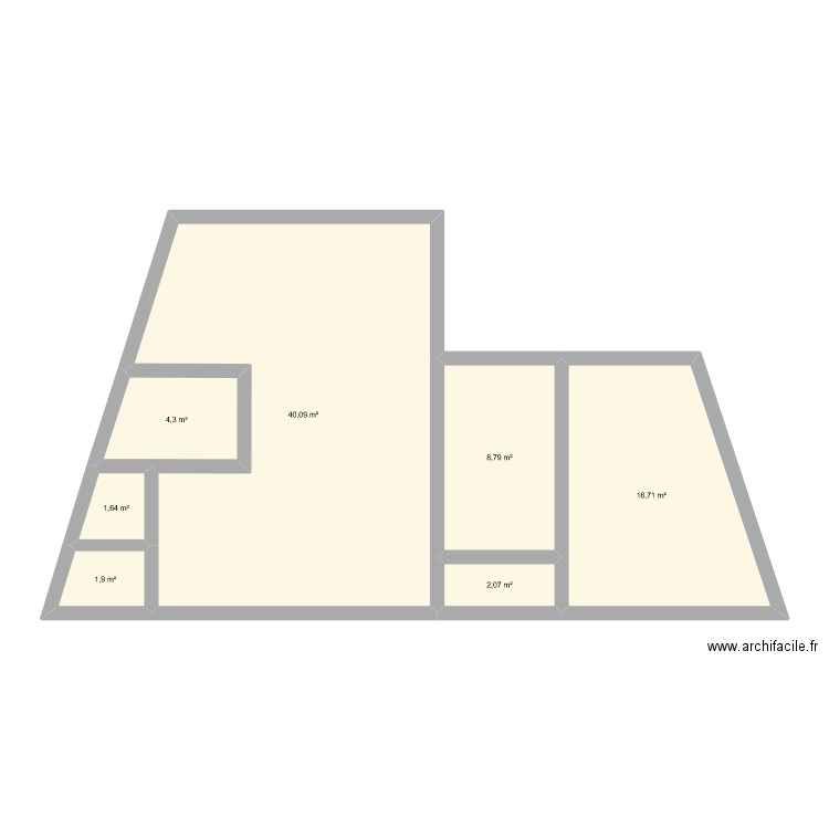 temp. Plan de 7 pièces et 76 m2