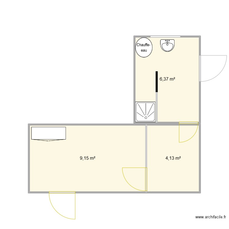 phyto Ménitré. Plan de 3 pièces et 20 m2