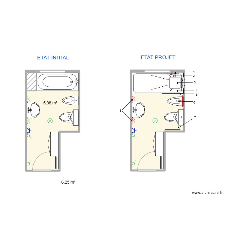BRIOULET YOLANDE. Plan de 3 pièces et 12 m2