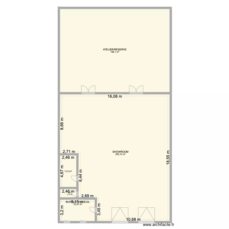 ENTREPOT ECLAT DE VERRE. Plan de 