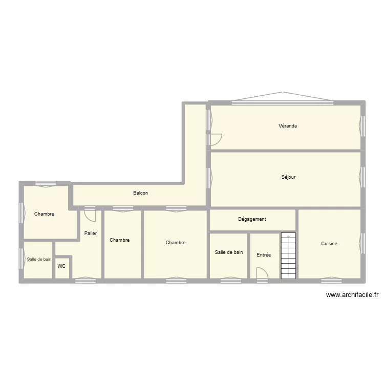 Plan Etage 1. Plan de 14 Pièces et 96 m²