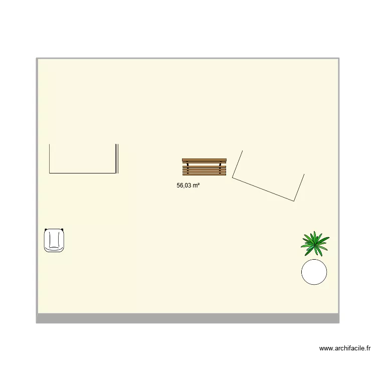 sans maison Am&eacute;lie. Plan de 1  et 56 m²