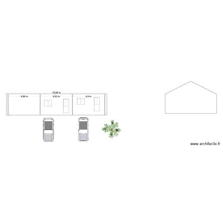 hangar façade champ. Plan de 0 pièce et 0 m2