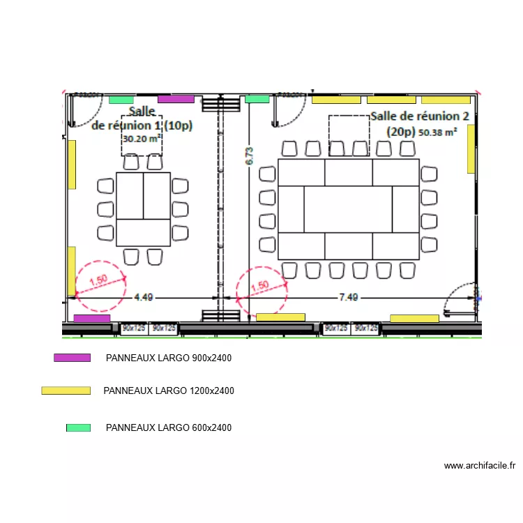 SALLES DE REUNION 1 ET 2 - COM COM PORTES EURLIENNE D'IDF. Plan de 