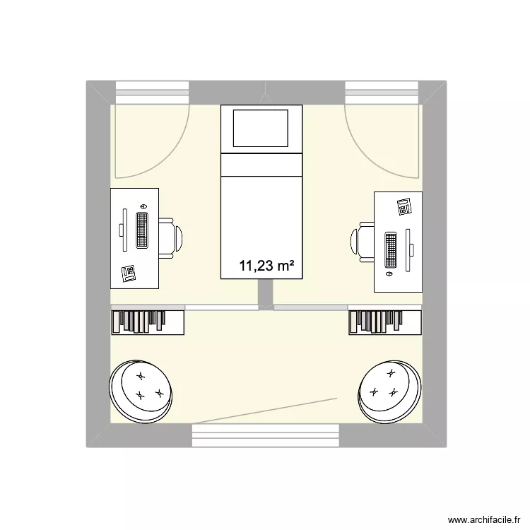 CHAMBRE ENFANTS. Plan de 1  et 11 m²