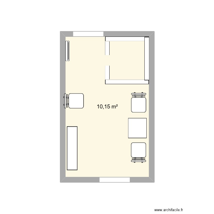 Accueil SESSAD. Plan de 1 pièce et 10 m2