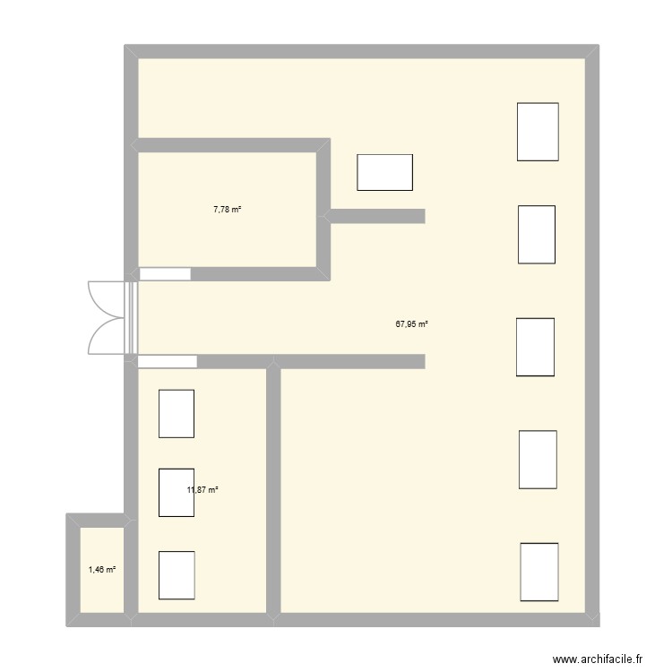 soukra. Plan de 4 pièces et 89 m2