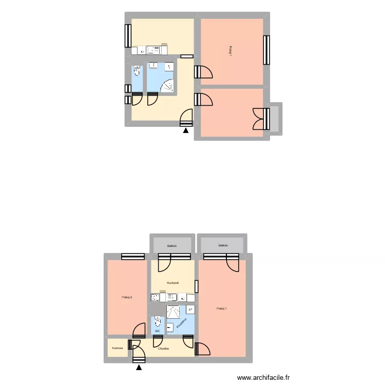 ČSA 798, byt 33. Plan de 22  et 242 m²