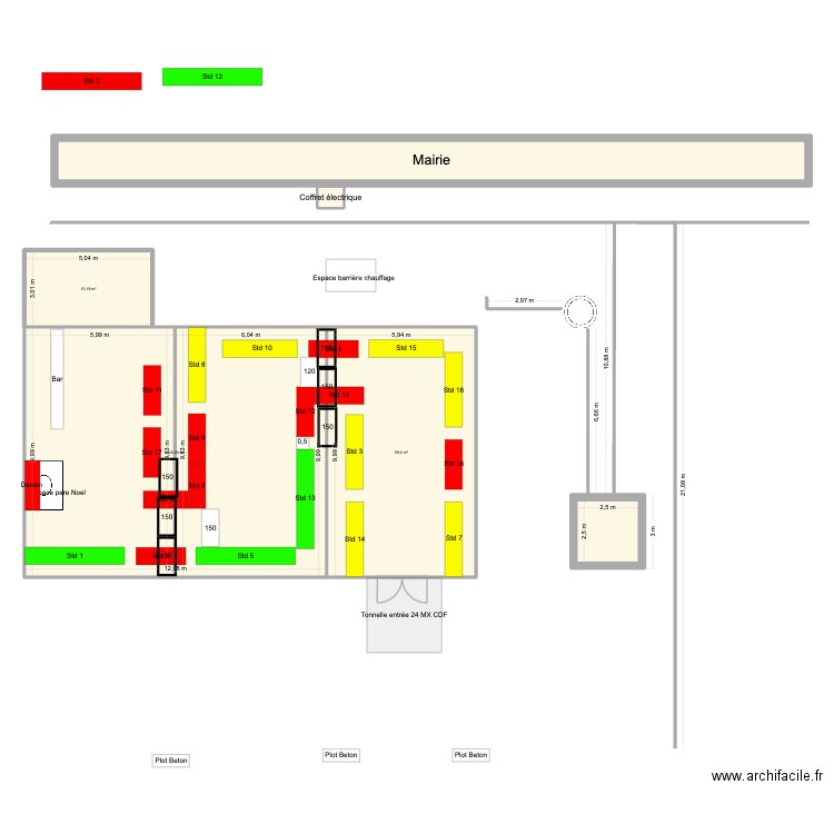 Marché de Noël 2025 v5. Plan de 6 pièces et 249 m2