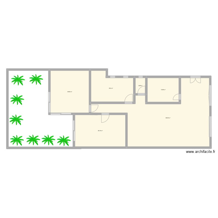 Maison. Plan de 6 pièces et 182 m2