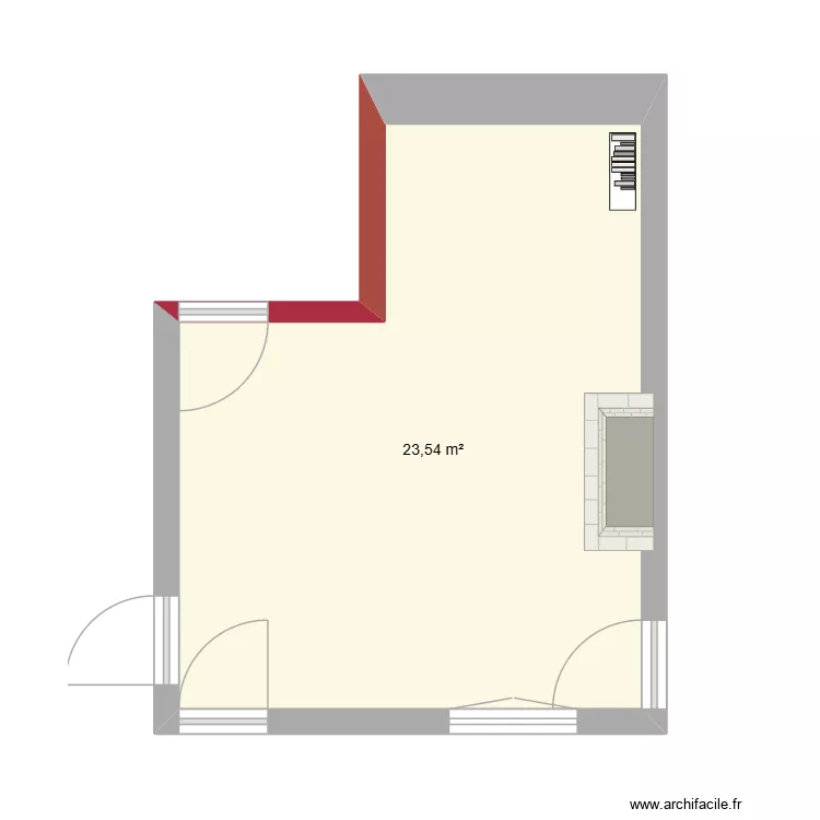 salon. Plan de 1  et 24 m²