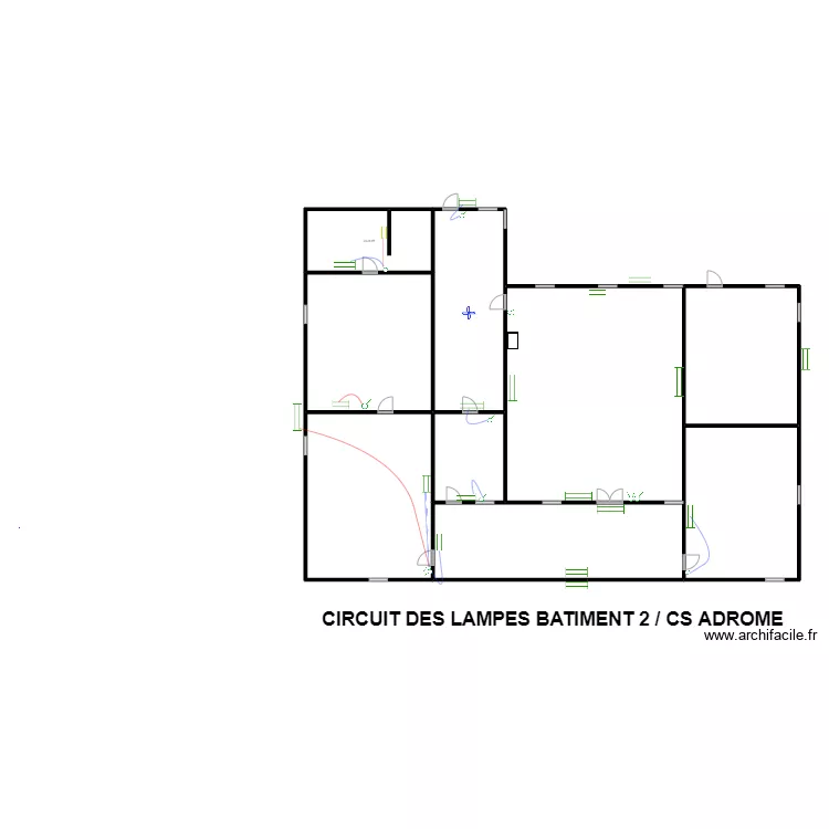 CIRCUIT DES LAMPES BATIMENT 2 / CS ADROME. Plan de 