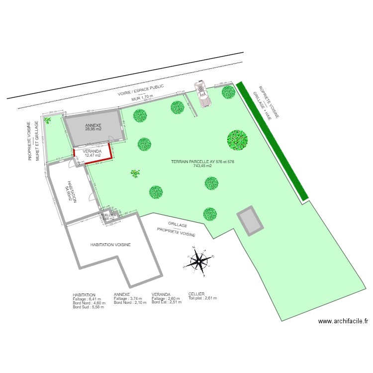 PLAN DE MASSE AVANT TRAVAUX 6 MAI. Plan de 5 pièces et 176 m2