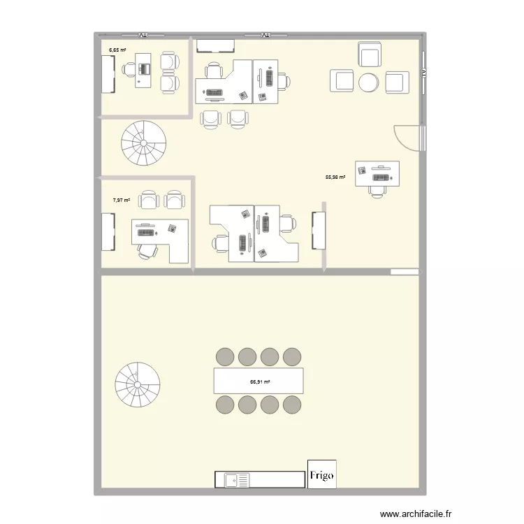 PDV. Plan de 4  et 138 m²