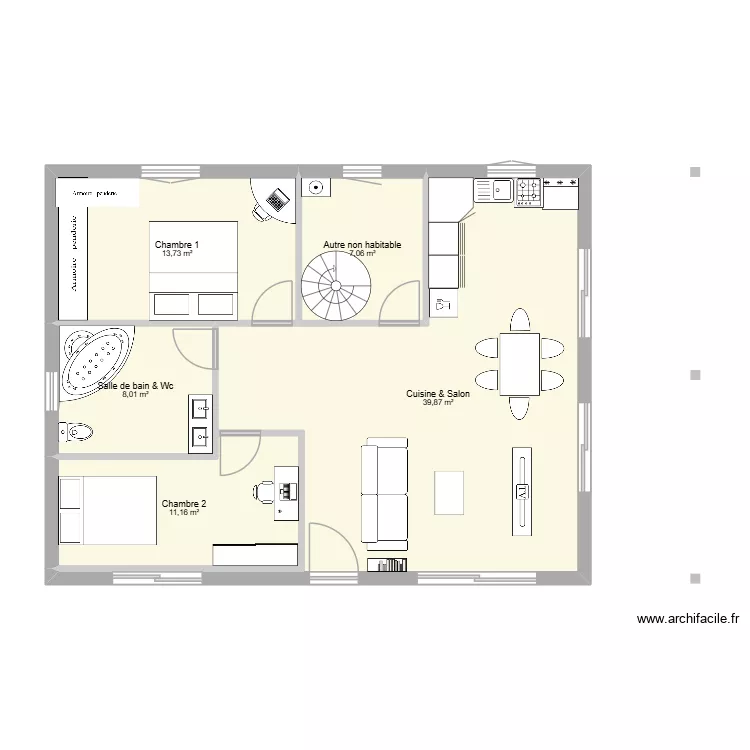 Italia 109 m2. Plan de 12 pièces et 159 m²
