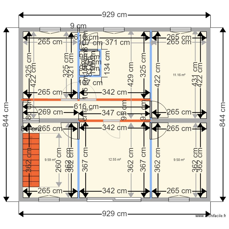 2024-10-06-MAISON DAVID SOUS SOL-ESCALIER DROIT 2. Plan de 7 pièces et 68 m2
