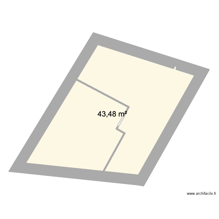 12BIS. Plan de 1 pièce et 43 m2