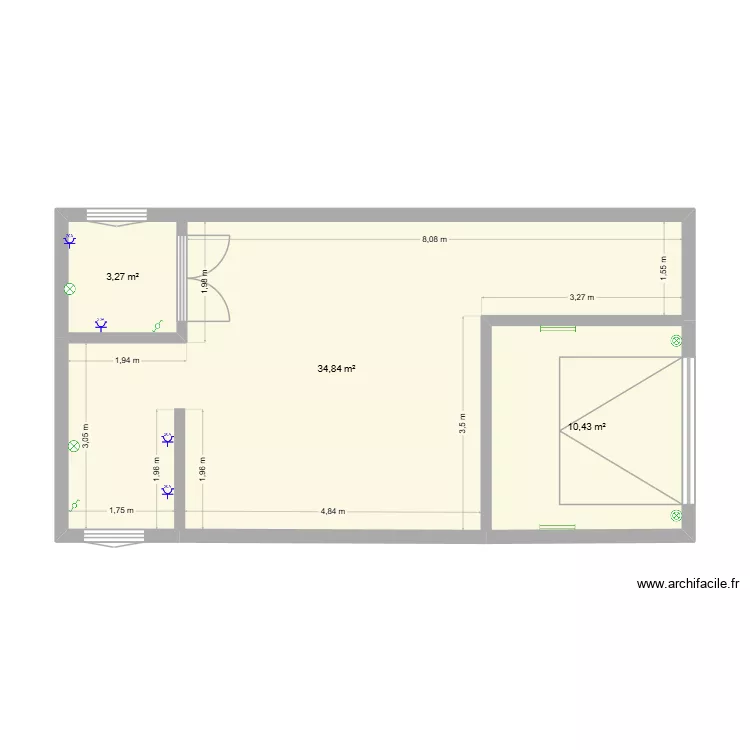 yaya test. Plan de 3  et 49 m²