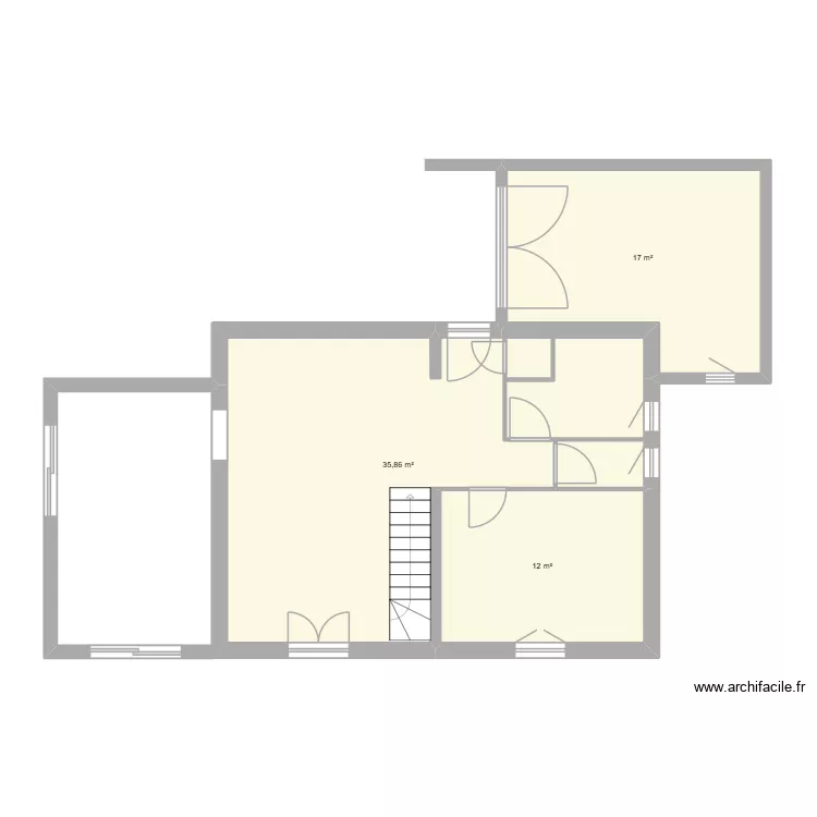 rdc adiac. Plan de 3 pièces et 65 m²