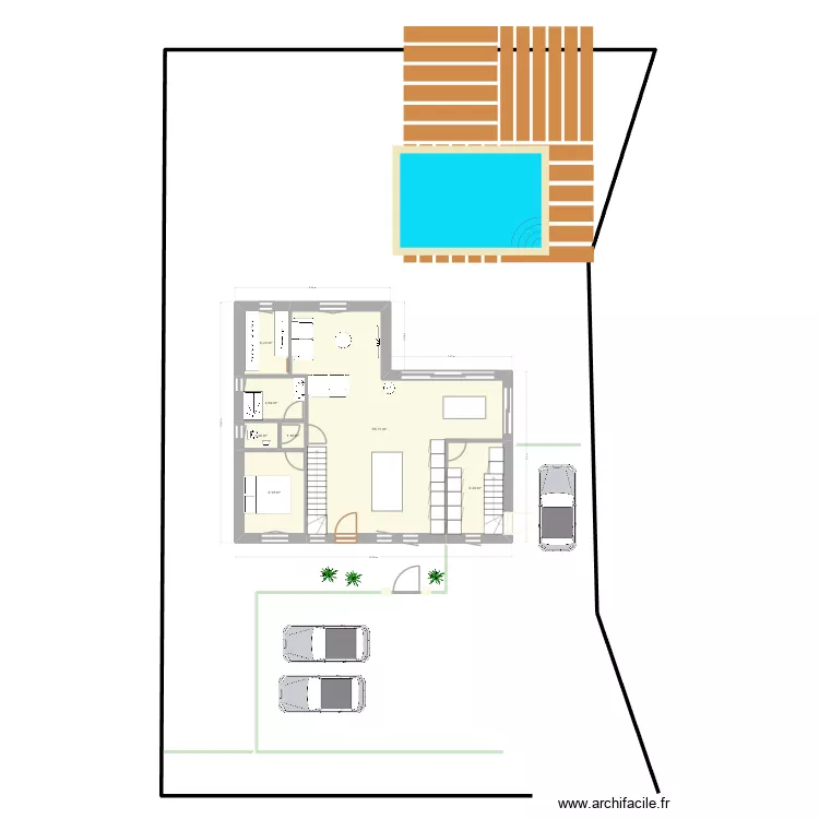 06-10 maison en L. Plan de 