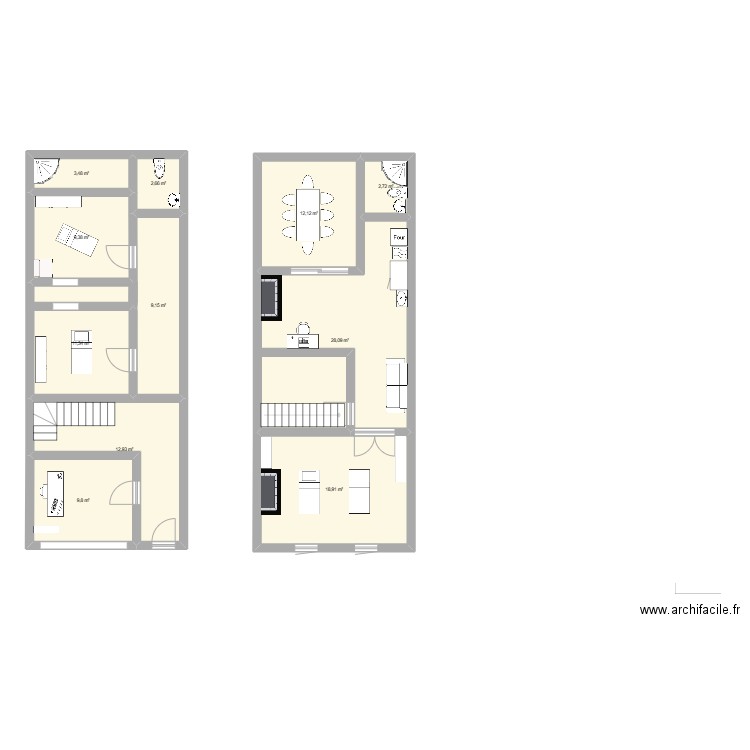 instant coton. Plan de 11 pièces et 121 m2