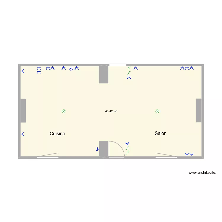 Havré 173. Plan de 1 et 43 m² Havré 173. Plan de 1 et 43 m²