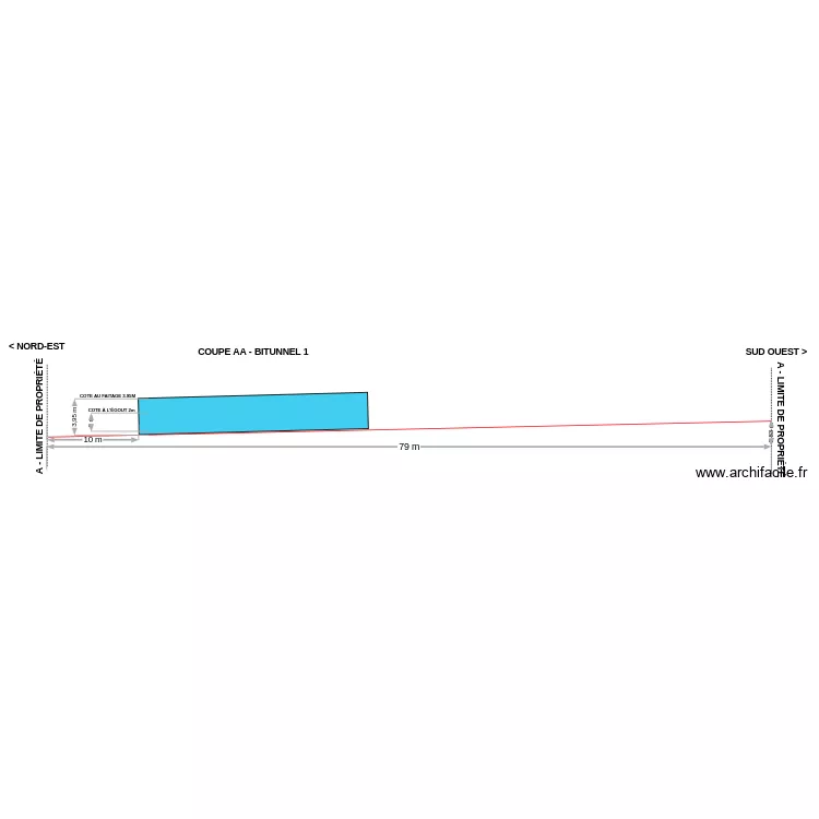 DP3_COUPE AA. Plan de 